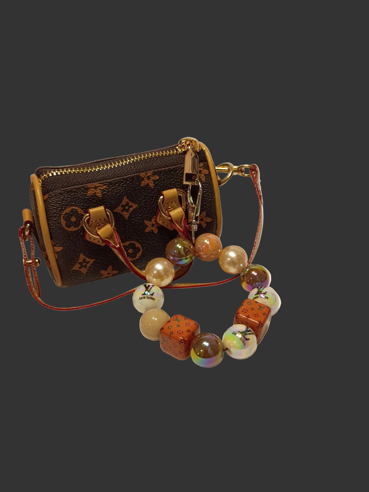Brown Mini LV Bag with Charm