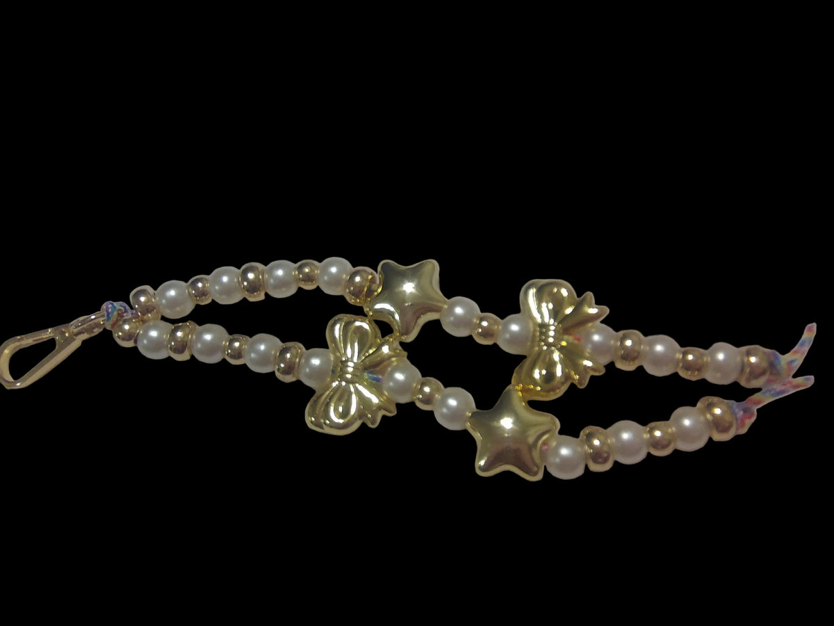 Gold Bow and Star Bag Charm