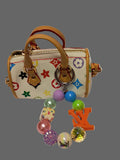 Mini White LV Bag Charm